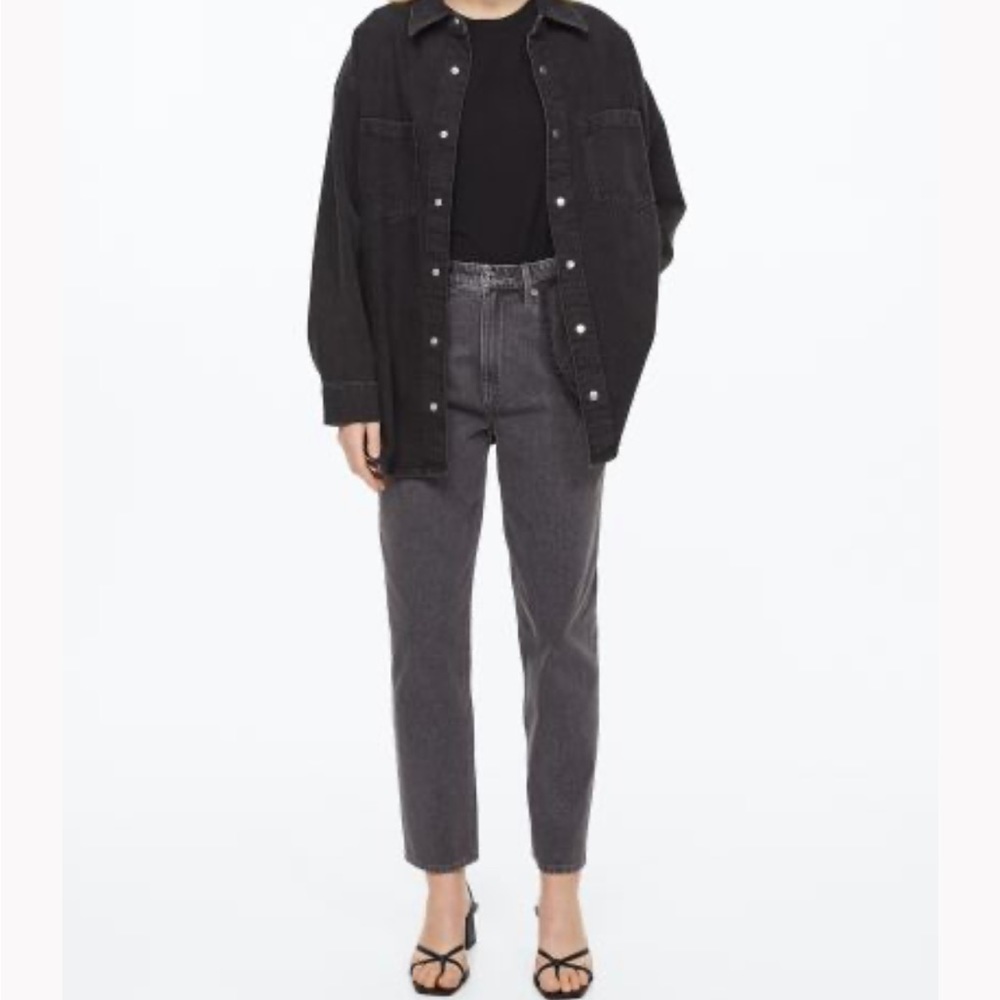 H&M ultra high rise loose mom jeans NWT size 4 BLACK